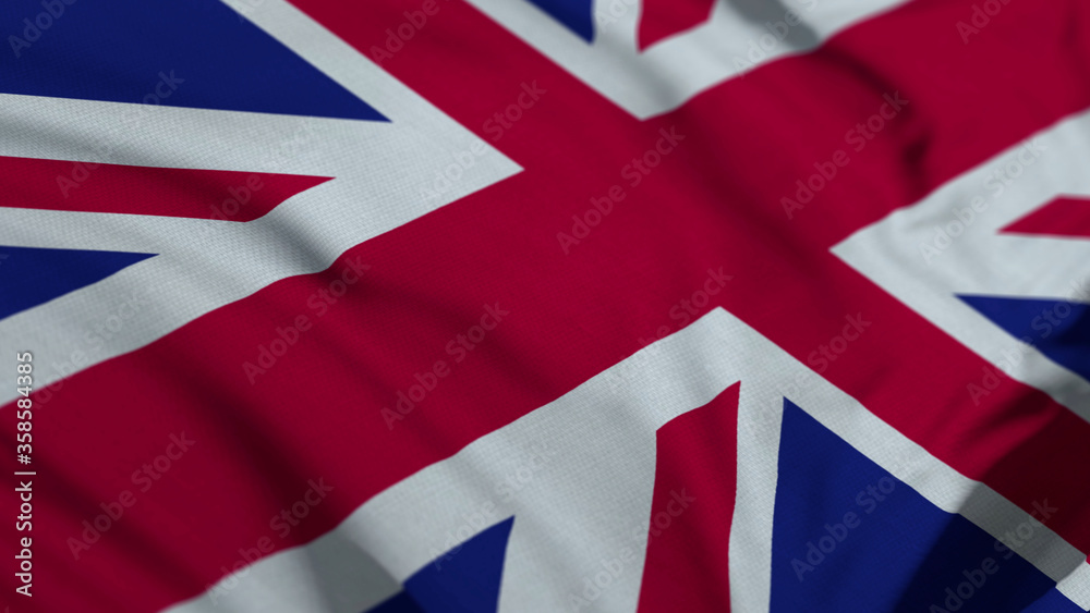 Fabric wavy texture national flag of UK United Kingdom Fabric wavy texture national flag of UK United Kingdom