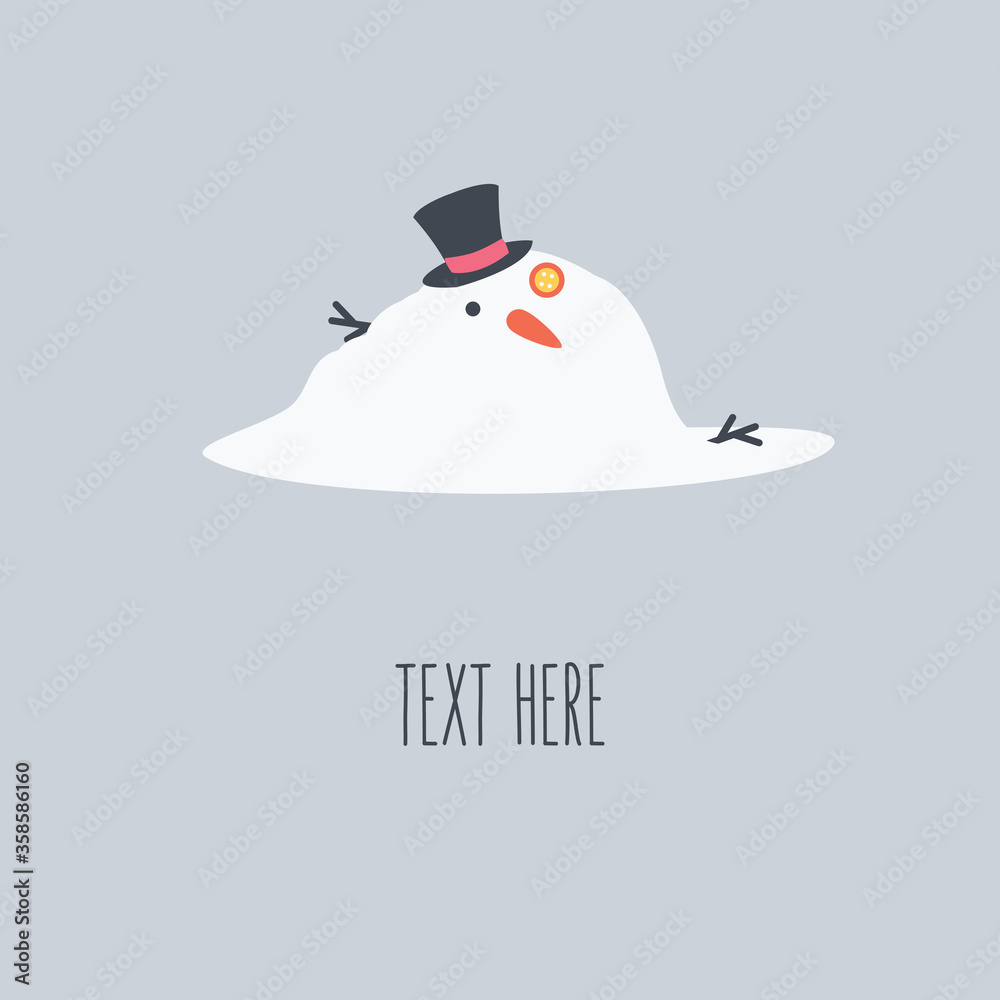 Φωτογραφία happy christmas in the winter or in the summer with carrot, hat & branch on light blue background