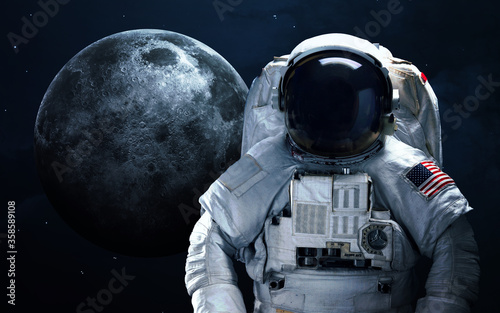 Fototapeta Naklejka Na Ścianę i Meble -  Astronaut in outer space. Spacewalk