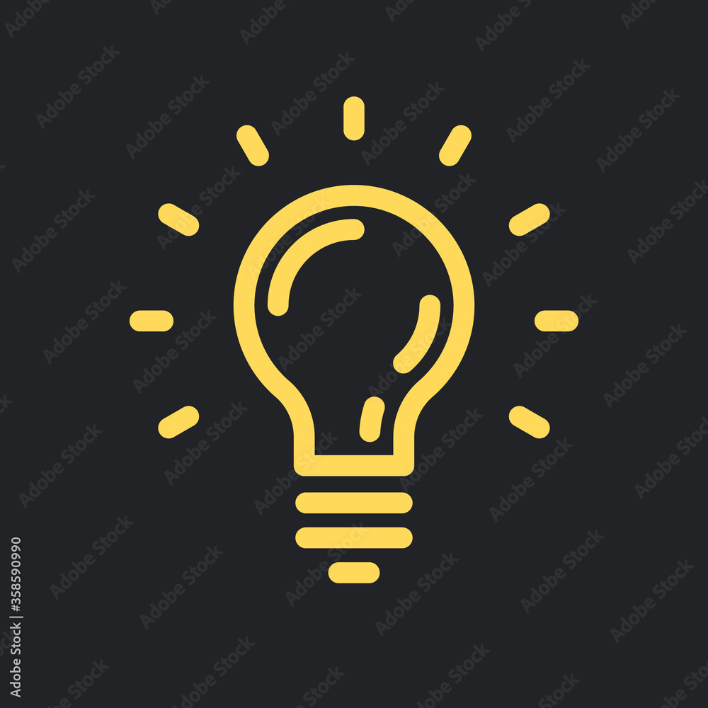 Light bulb shine icon. Idea lamp symbol. Light bulb shine icon. Idea lamp symbol.