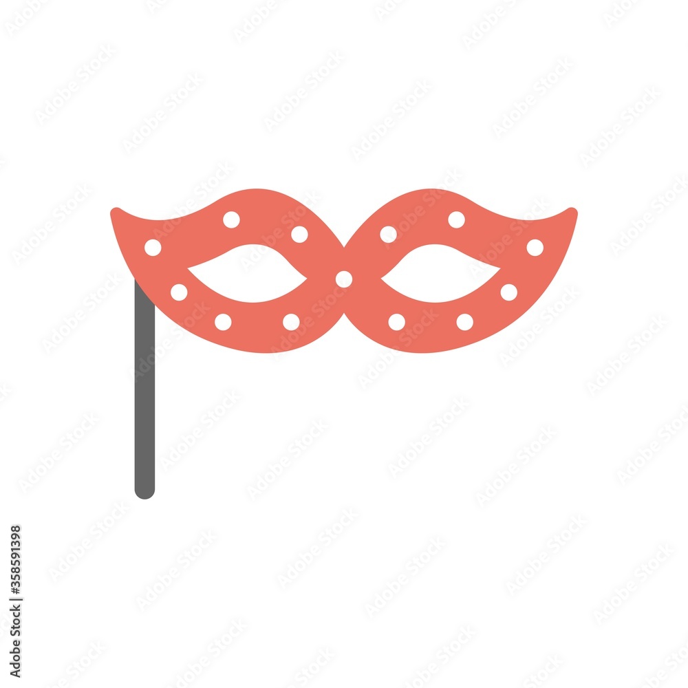 Masquerade party mask icon in flat design style. Carnival mask symbol. Masquerade party mask icon in flat design style. Carnival mask symbol.