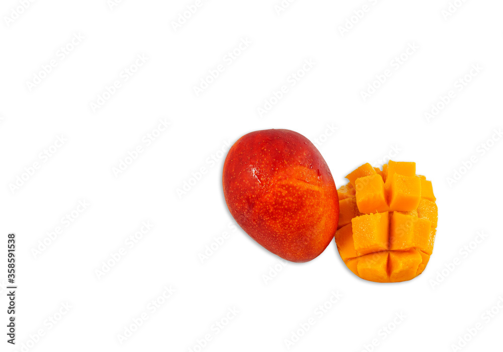 Ripe mango isolated on white. Ripe mango isolated on white.