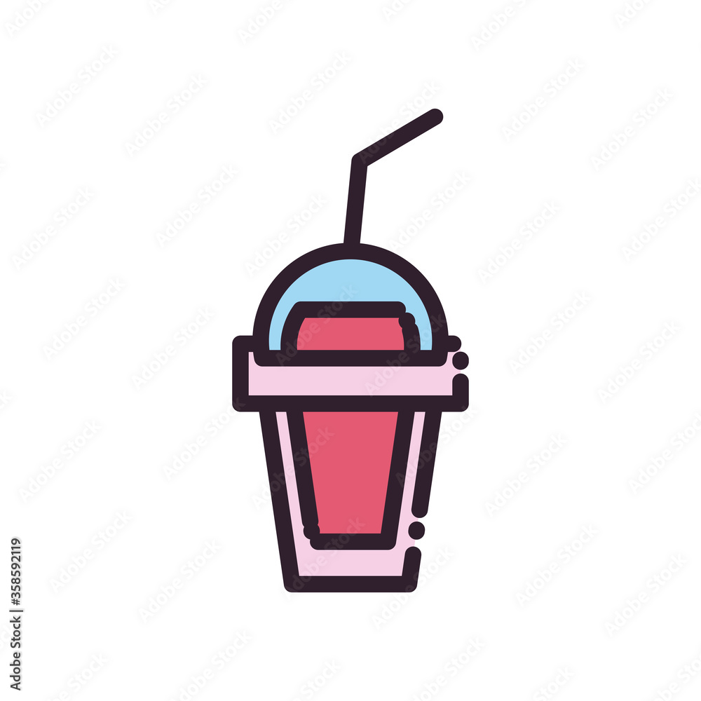 Isolated juice mug drink fill and line style icon vector design Isolated juice mug drink fill and line style icon vector design