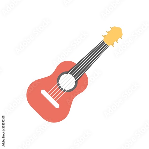 Guitar icon in flat design style. Musical instrument sign.
