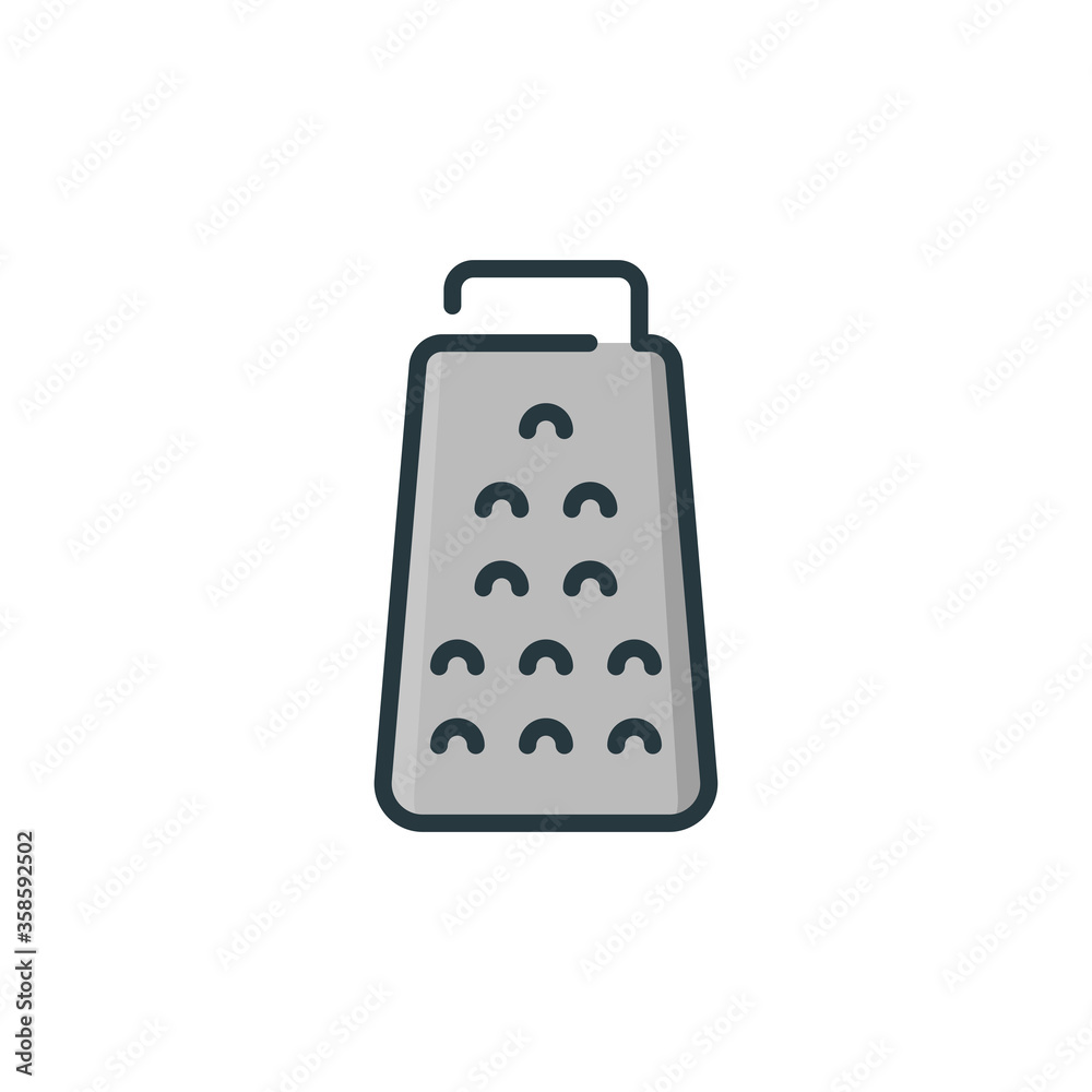 Kitchen grater vector icon symbol isolated on white background Kitchen grater vector icon symbol isolated on white background