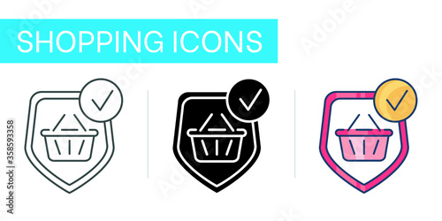 product protection, icons set, line