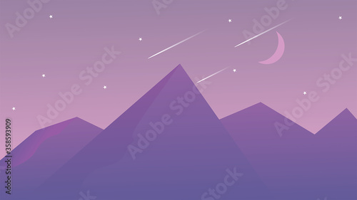 Premium vector banners with polygonal landscape illustration background.