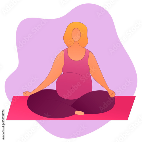 Pregnant girl in lotus position
