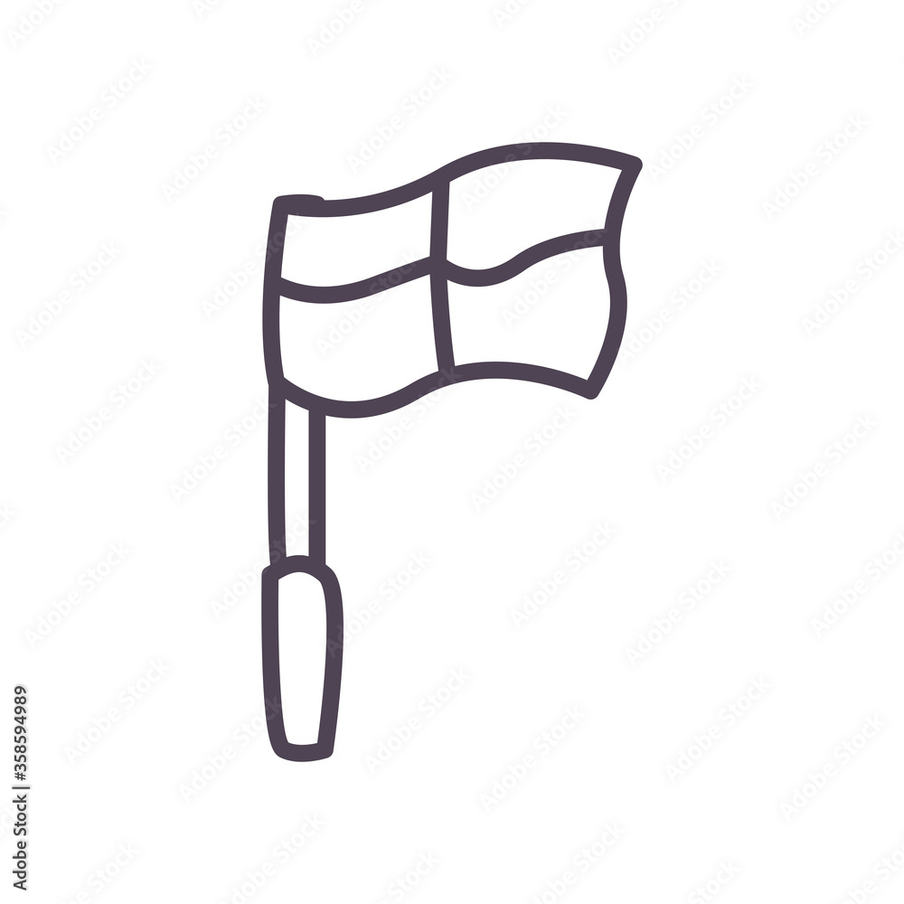 Isolated racing flag line style icon vector design Isolated racing flag line style icon vector design