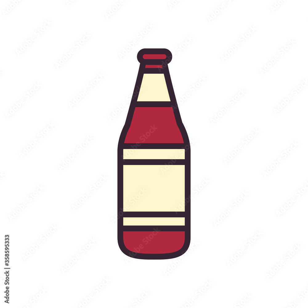 Beer bottle line and fill style icon vector design Beer bottle line and fill style icon vector design
