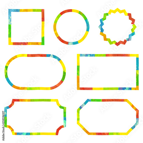コラージュフレームセット　カラフルポップイメージ
