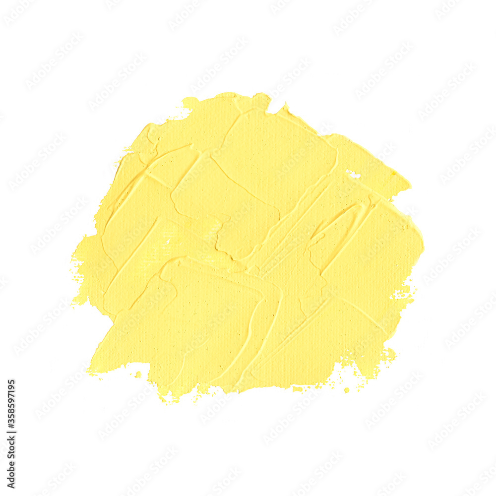 Yellow paint abstract stain over isolated white background Yellow paint abstract stain over isolated white background