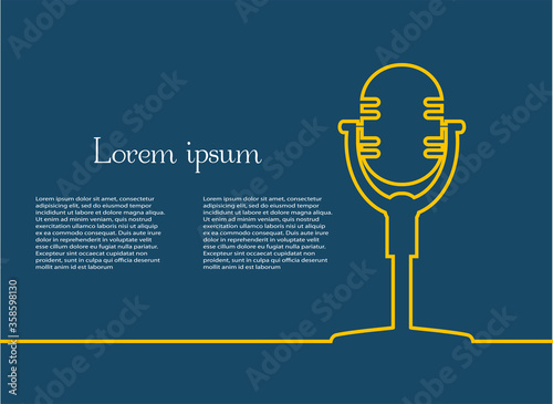 retro microphone on a blue background with place for your text