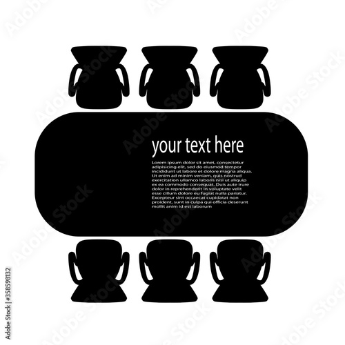 table for business meetings top view vector illustration