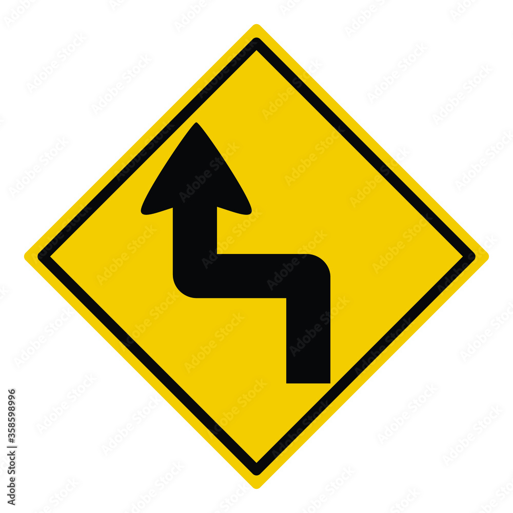 sharp double curve, curve to left, curve to right, double curve, traffic sign vector sharp double curve, curve to left, curve to right, double curve, traffic sign vector