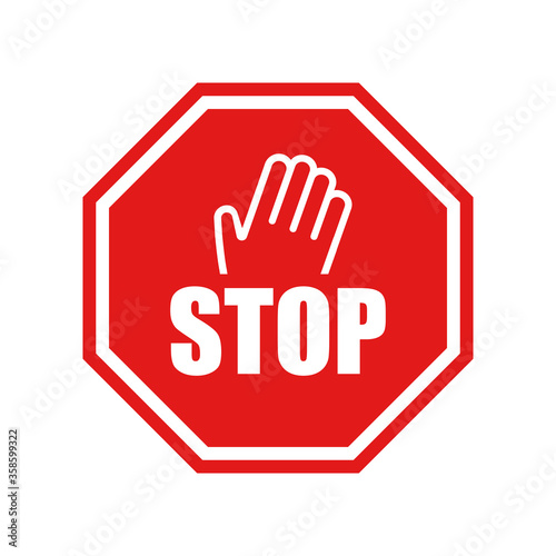 Stop vector sign with hand