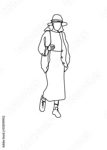 Drawings line, young boy modeling poses