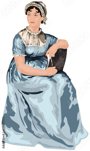 18th Century English Author Jane Austen Vector