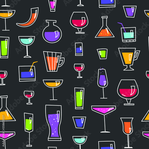 Glasses of alcohol