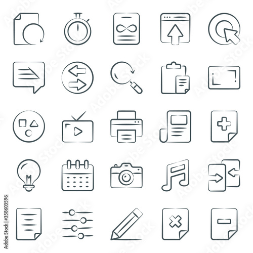 
User Interface Media Doodle Icons Pack 
