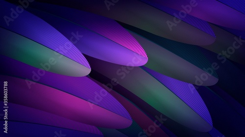 Vector background with purple feathers closeup