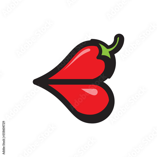 sexy lip made from hot chilli logo icon illustration vector