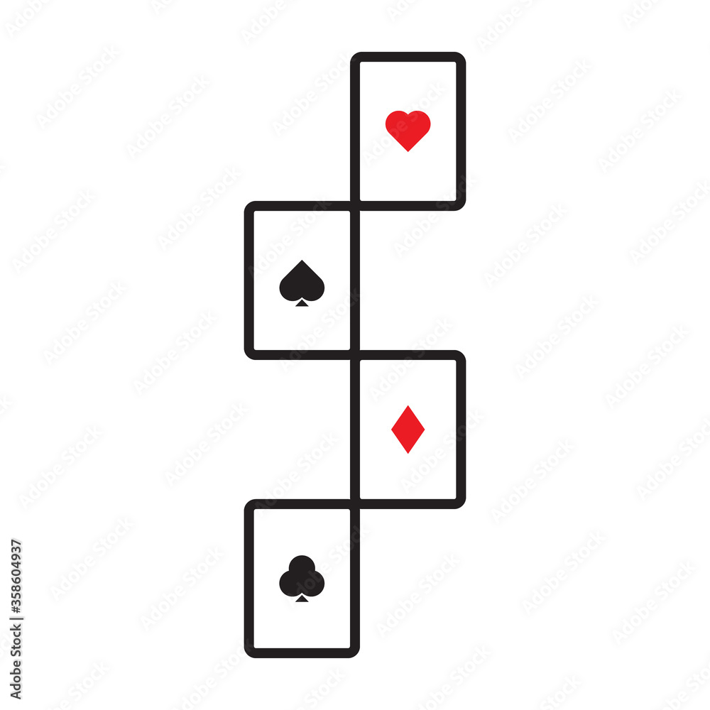 Cards Solitaire Symbol, S Logo Vector, Heart, Spade, Clover, diamond Cards Solitaire Symbol, S Logo Vector, Heart, Spade, Clover, diamond