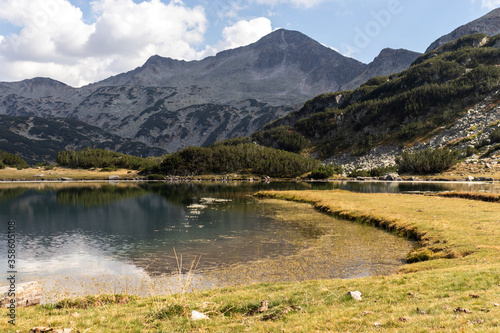 Fototapeta Naklejka Na Ścianę i Meble -  Muratovo lake and Banderishlki Chukar peak at Pirin Mountain, Bulgaria