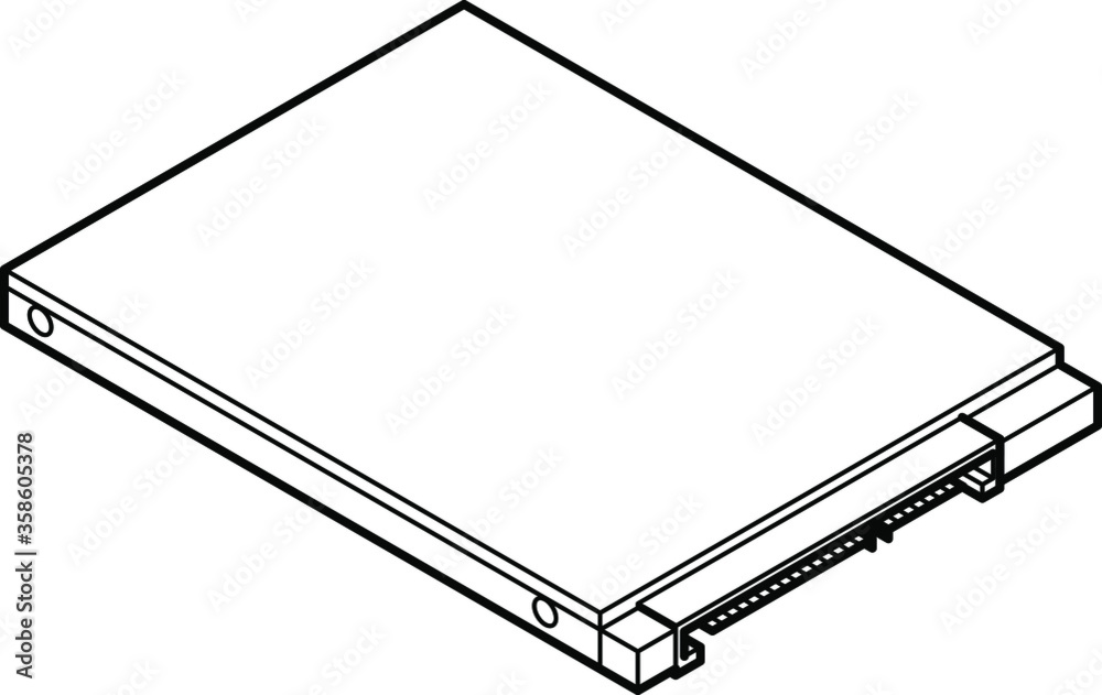 Line drawing of a computer disk drive - 2.5 Line drawing of a computer disk drive - 2.5