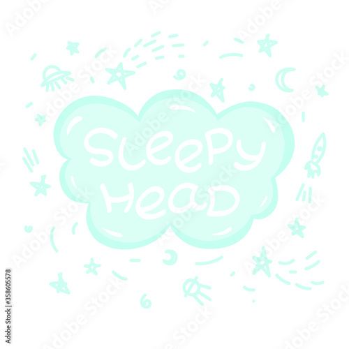 Sleepy head lettering