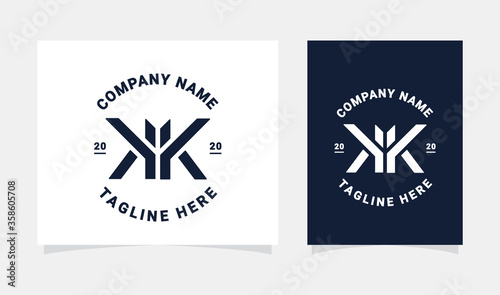 monogram initial KK logo design