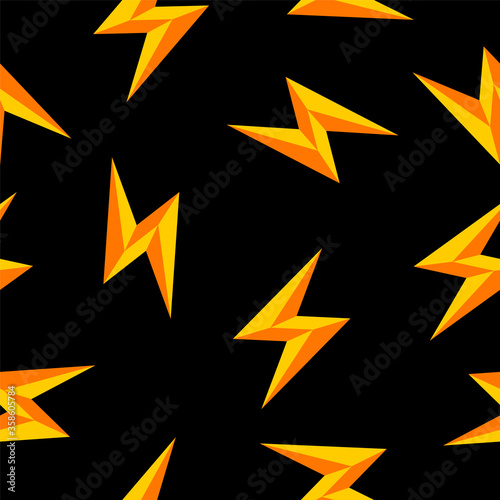 Pattern thunderbolt element yellow energy flat design background