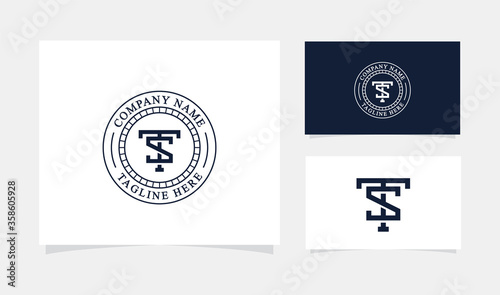 monogram initial TS or ST logo design