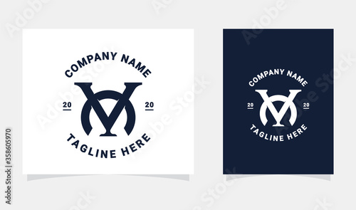 monogram initial VC or CV logo design
