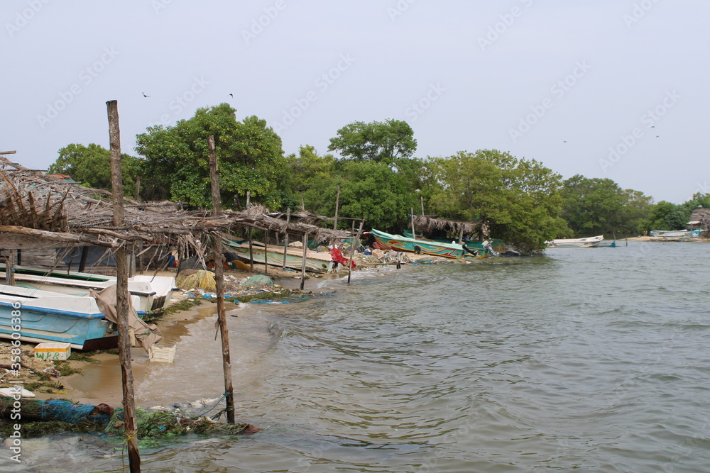 Fototapeta premium fishing boats on the beach