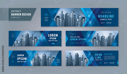 Abstract banner design web template Set, Horizontal header web banner