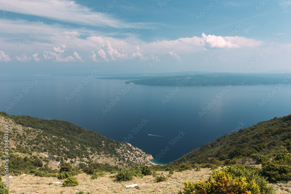 Panoramic view seascape Mali Losinj Cres Croatia