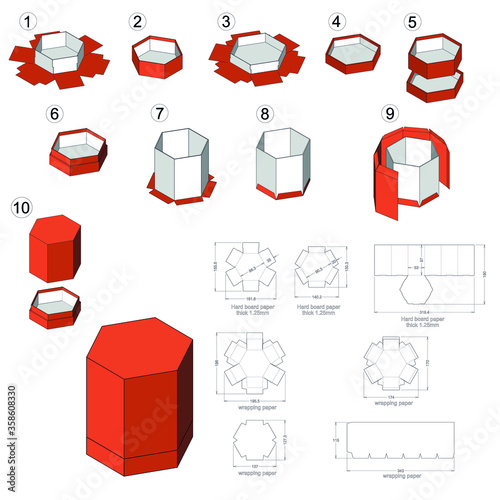 Rigid Box hard board paper and Die-cut Pattern. The .eps file is full scale and fully functional. Prepared for real cardboard.