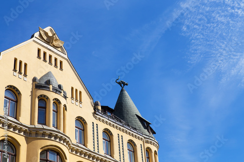 Very beautiful building in the old town of Riga in Latvia.