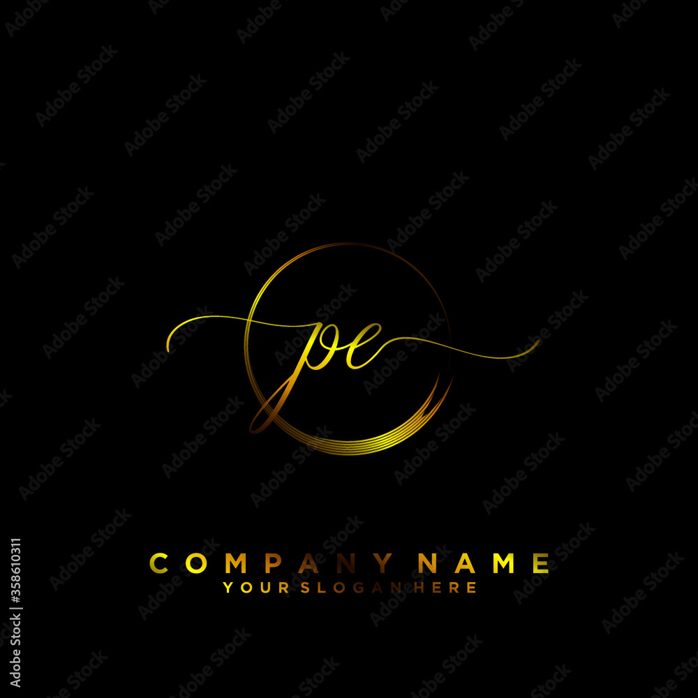 PE Initial handwriting logo vector
PE Initial handwriting logo vector