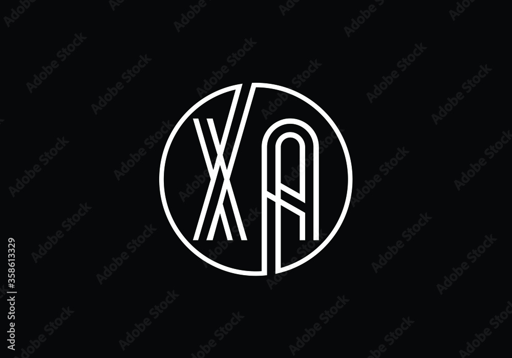Initial Monogram Letter X A Logo Design Vector Template. X A Letter Logo Design