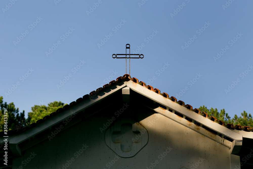 Crucifix catholic church iron chapel rural