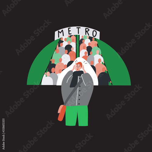 Panic attack. Vector on a white background. Illustration for websites, brochures, magazines.