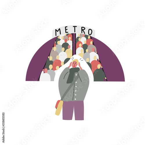 Panic attack. Vector on a white background. Illustration for websites, brochures, magazines.