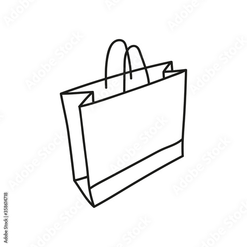 Hand drawn shopping doodle bag icon. Vector sketch illustration.