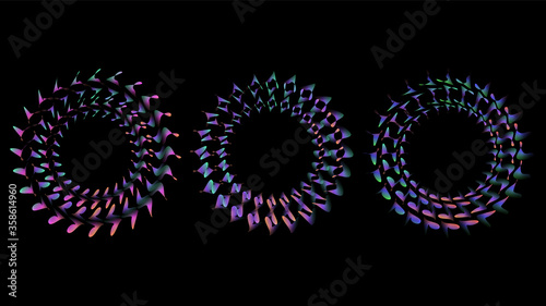 Abstract background with neon circles.