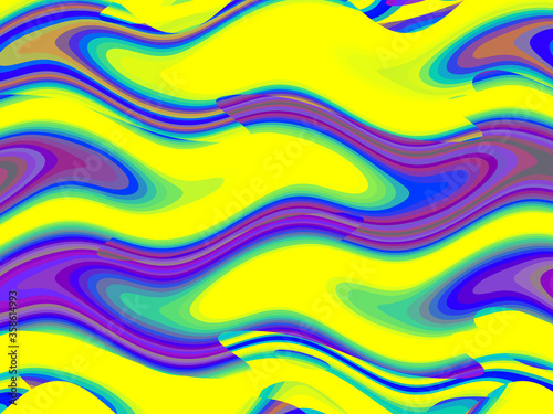 Fototapeta Naklejka Na Ścianę i Meble -  Purple yellow abstract colorful waves