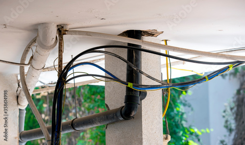 communications in the old house, pipes and wires