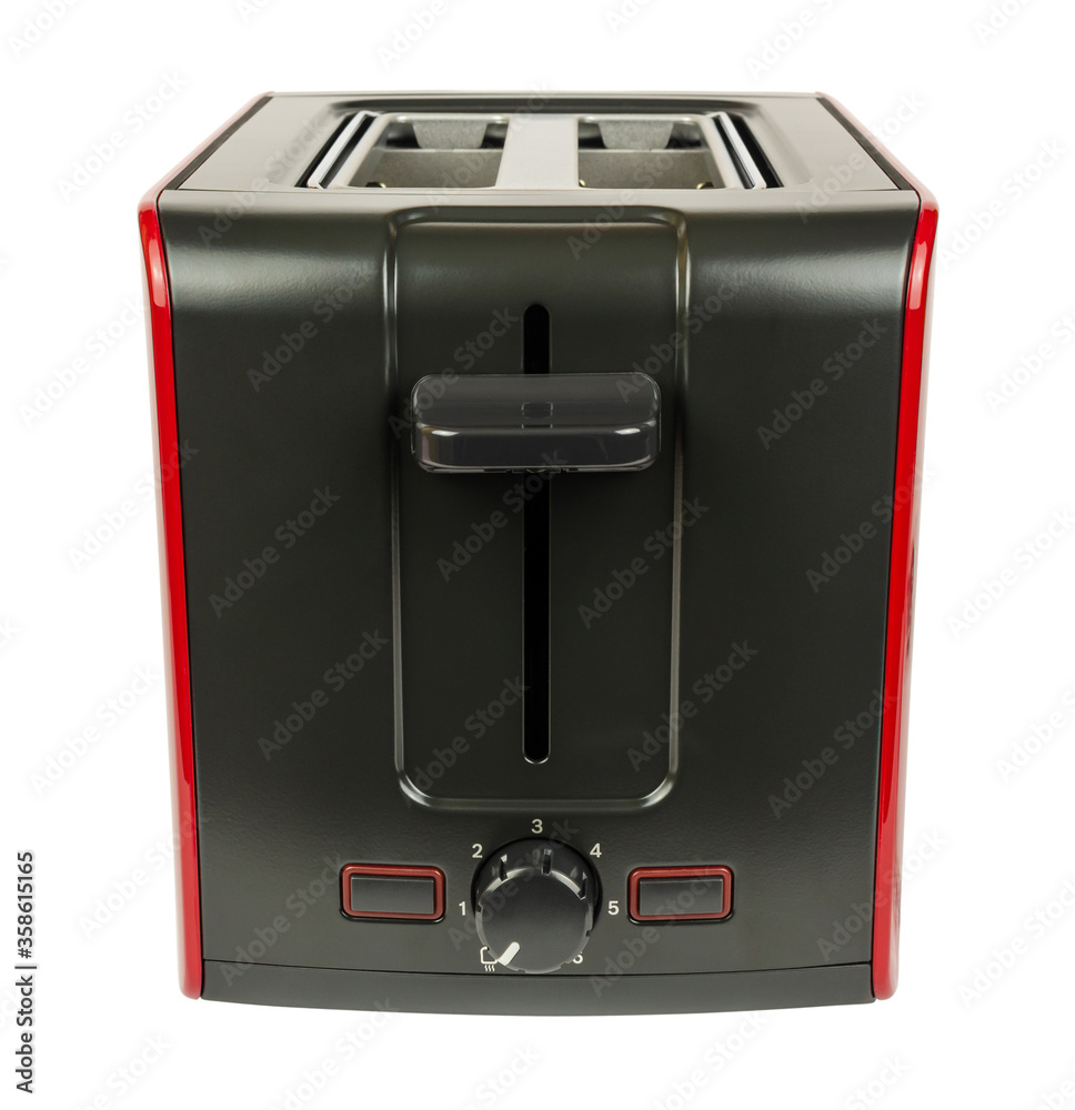 Black and red toaster isolated on white background Black and red toaster isolated on white background