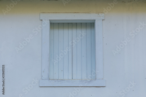 Old wooden window with wooden frames rustic architecture